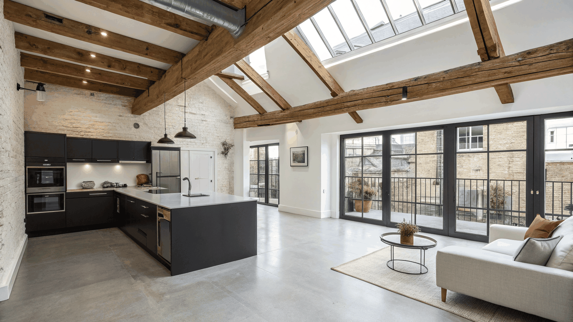 Finished luxury British townhouse interior renovation by Harpenden Construction