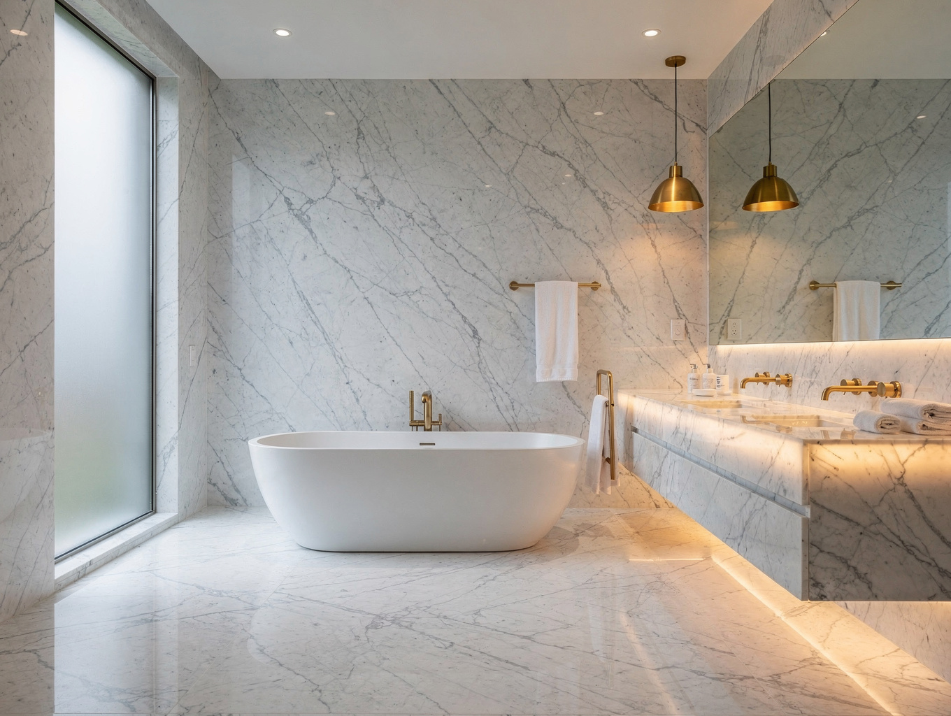 Harpenden Construction specialist residential building disciplines - master ensuite marble refurbishment